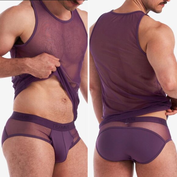 Teamm8 - Score Sheer Tank and Brief Set - Plum Purple (M) - PRICE FIRM - Picture 2 of 11